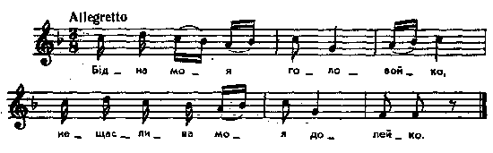 Кострубонько – нотний запис