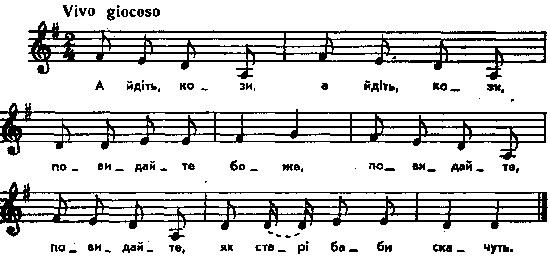 А йдіть, кози – нотний запис