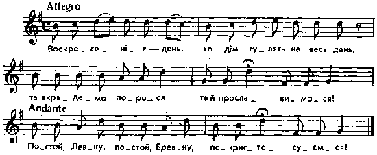 Воскресеніє – день – нотний запис