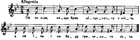 Ой ти знав – нотний запис