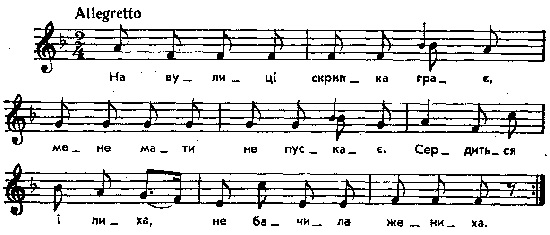 На вулиці скрипка грає – нотний запис