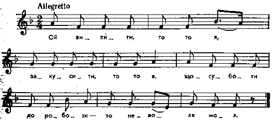 Ой випити, то то я – нотний запис