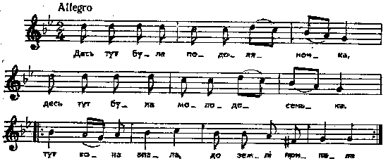 Десь тут була подоляночка – нотний запис