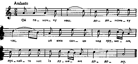 Ой паночку наш – нотний запис