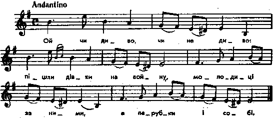 Ой чи диво, чи не диво – нотний запис