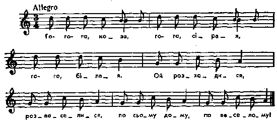 Го-го-го, коза – нотний запис