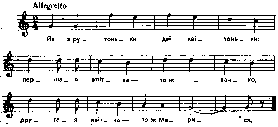Йа з рутоньки дві квітоньки – нотний…