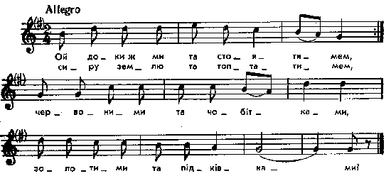 Ой доки ж ми та стоятимем – нотний запис