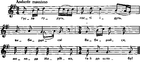 Гусла гудуть, гості ідуть – нотний запис