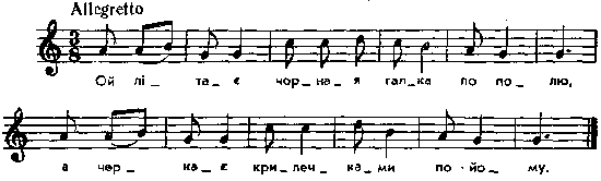 Ой літає чорная галка по полю – нотний…