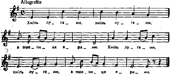 Хміль лугами, хміль лугами – нотний…