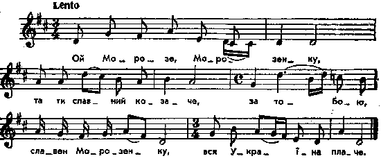 Про Морозенка – нотний запис