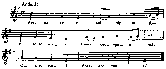 Єсть на небі дві зірниці – нотний запис