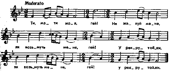 Ти, мати моя, гей! – нотний запис