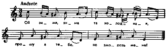 Ой зима, зима та холодная – нотний запис