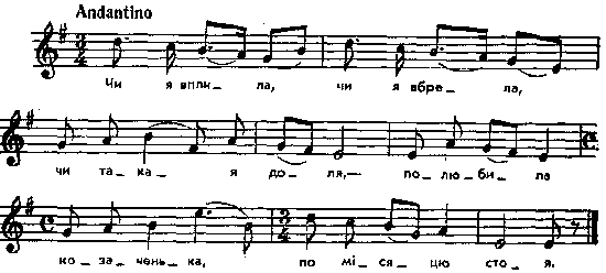 Чи я вплила, чи я вбрела – нотний запис