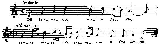 Ой Ганнусю, моя дусю – нотний запис