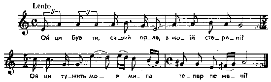 Ой ци був ти, сивий орле – нотний запис