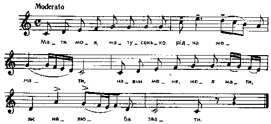 Мати моя, матусенько – нотний запис