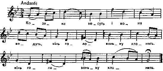 Козака несуть і коня ведуть – нотний…