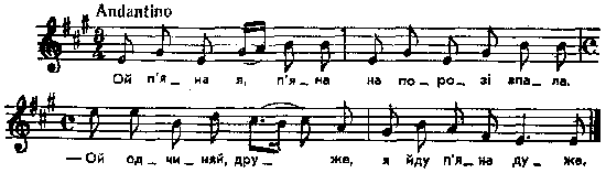 Ой п’яна я, п’яна – нотний запис