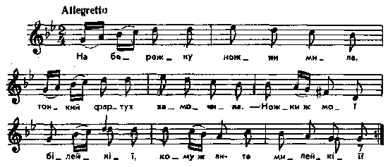 На бережку ножки мила (2) – нотний запис