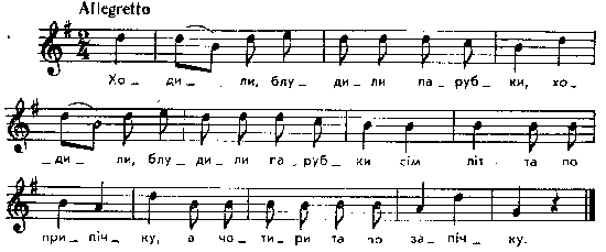 Ходили, блудили парубки – нотний запис