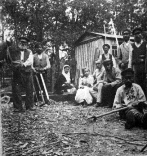 Workers at construction Green Grove farm