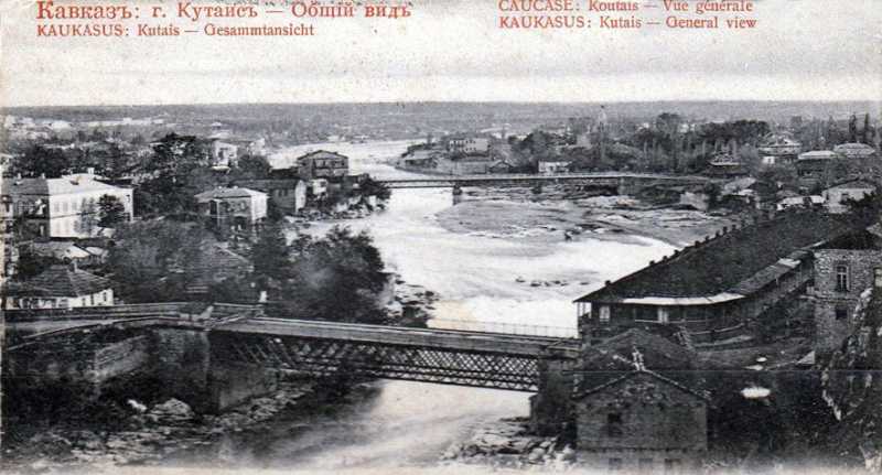 Panorama of the Rioni river in Kutaisi